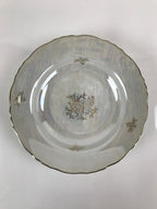Japanese Lusterware Porcelain China Soup Pasta Bowl Vtg Floral Silver Rim PY833