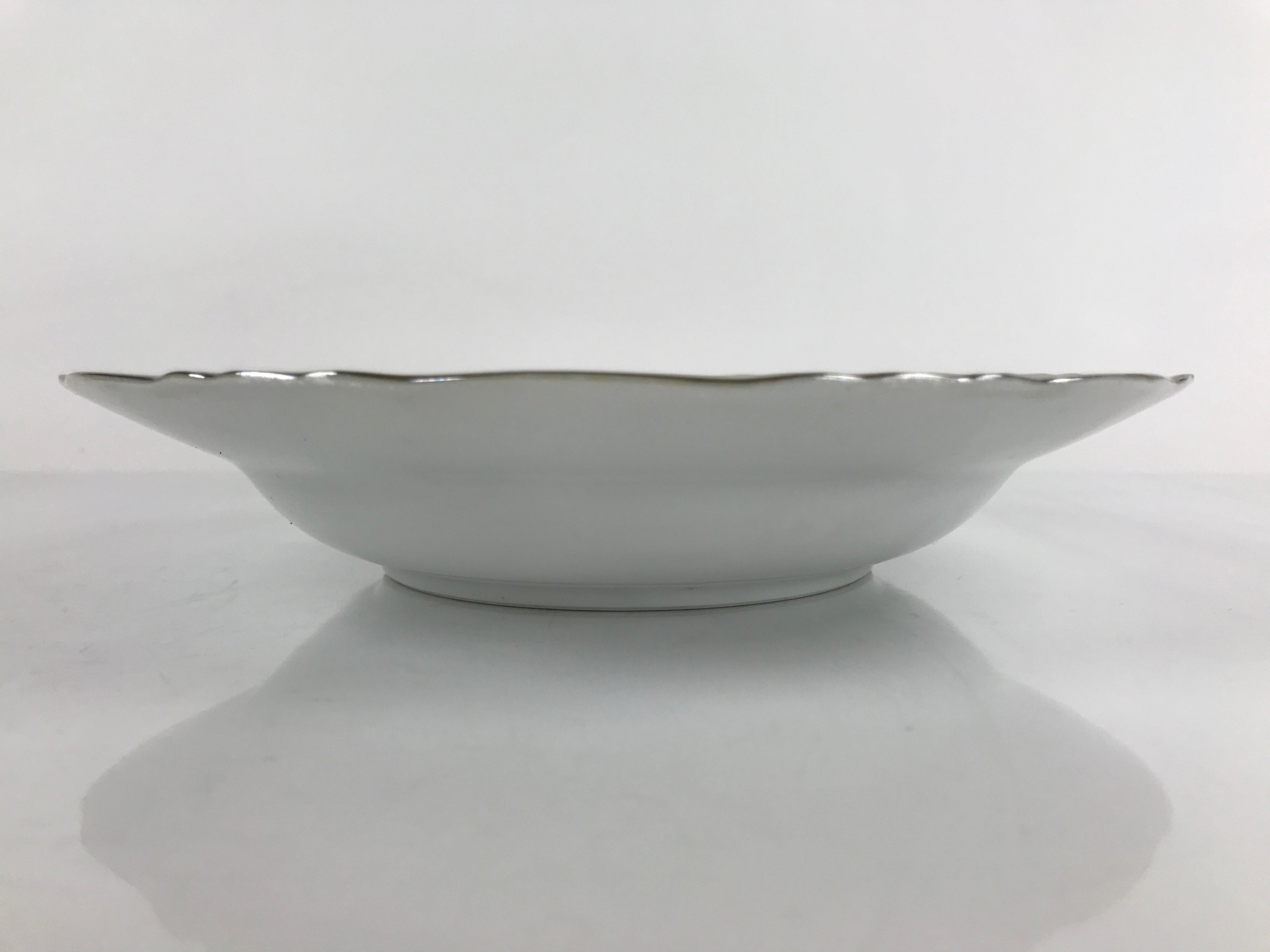 Japanese Lusterware Porcelain China Soup Pasta Bowl Vtg Floral Silver Rim PY834