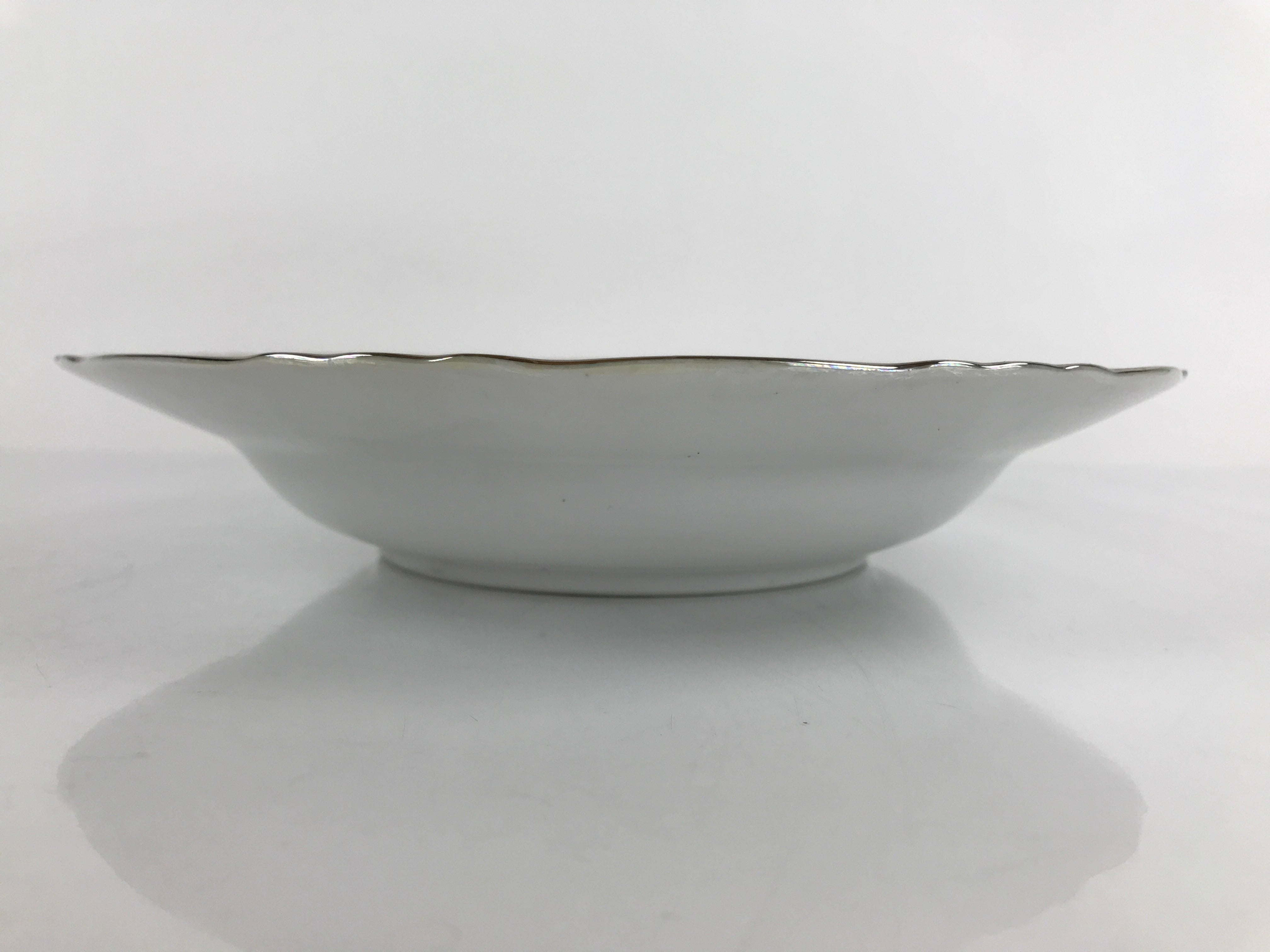 Japanese Lusterware Porcelain China Soup Pasta Bowl Vtg Floral Silver Rim PY834