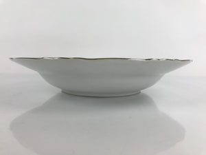 Japanese Lusterware Porcelain China Soup Pasta Bowl Vtg Floral Silver Rim PY834