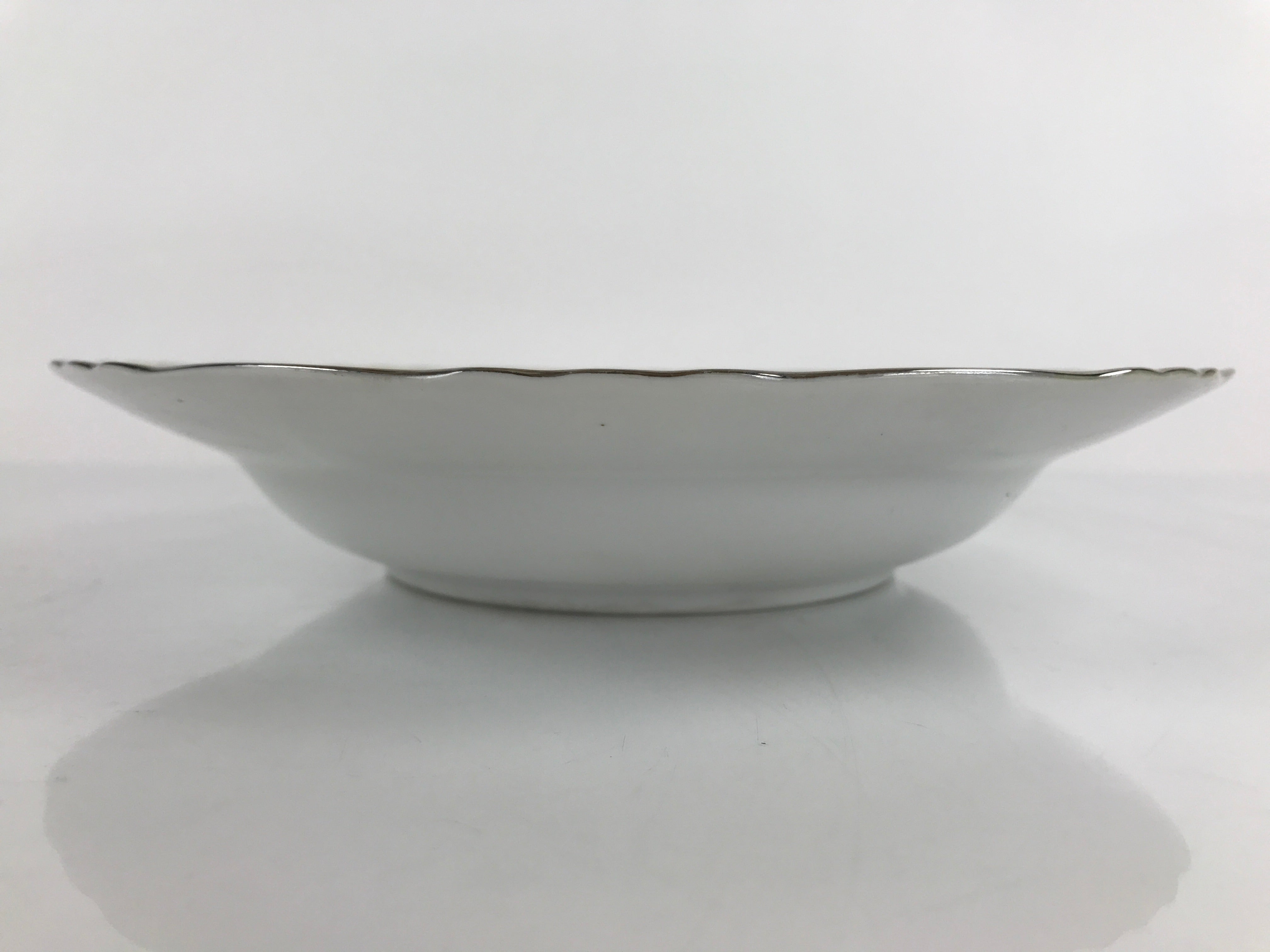 Japanese Lusterware Porcelain China Soup Pasta Bowl Vtg Floral Silver Rim PY834