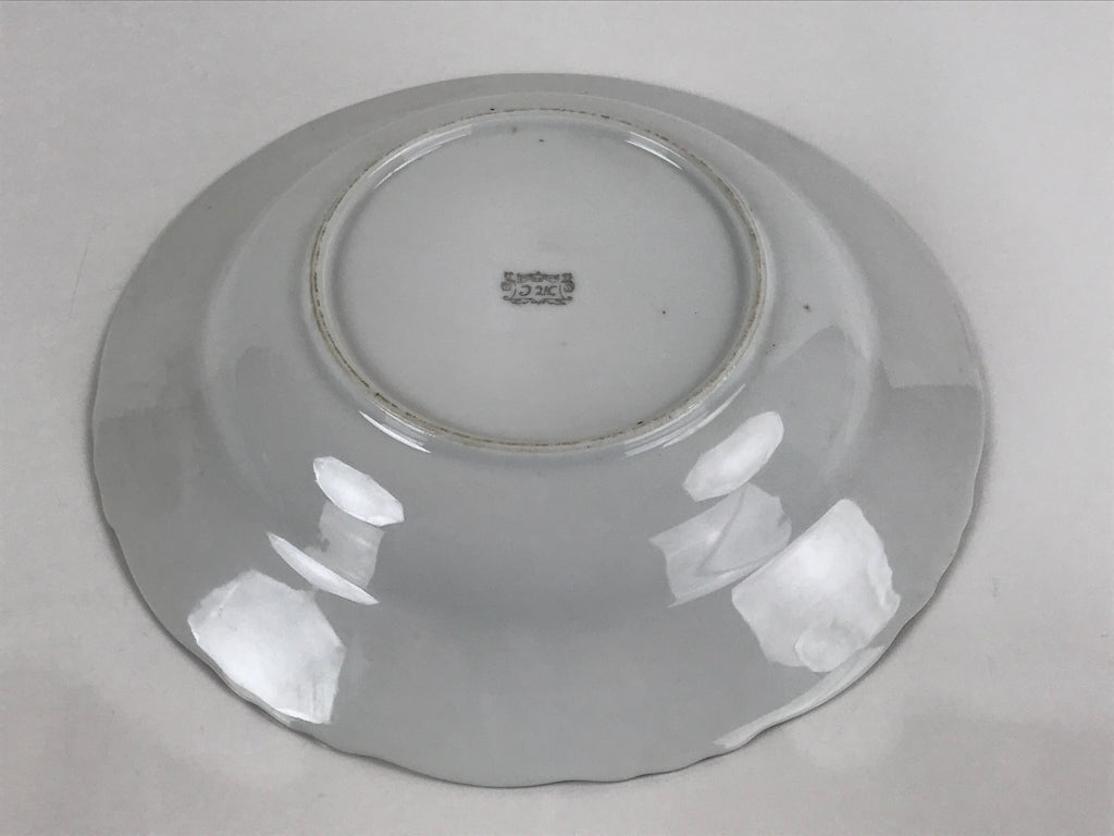 Japanese Lusterware Porcelain China Soup Pasta Bowl Vtg Floral Silver Rim PY834