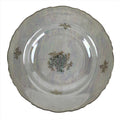 Japanese Lusterware Porcelain China Soup Pasta Bowl Vtg Floral Silver Rim PY834