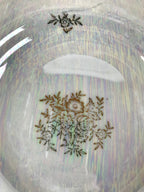 Japanese Lusterware Porcelain China Soup Pasta Bowl Vtg Floral Silver Rim PY835