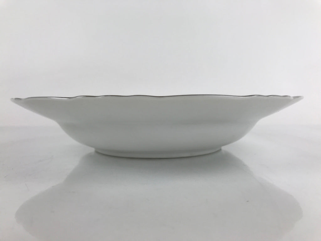 Japanese Lusterware Porcelain China Soup Pasta Bowl Vtg Floral Silver Rim PY835