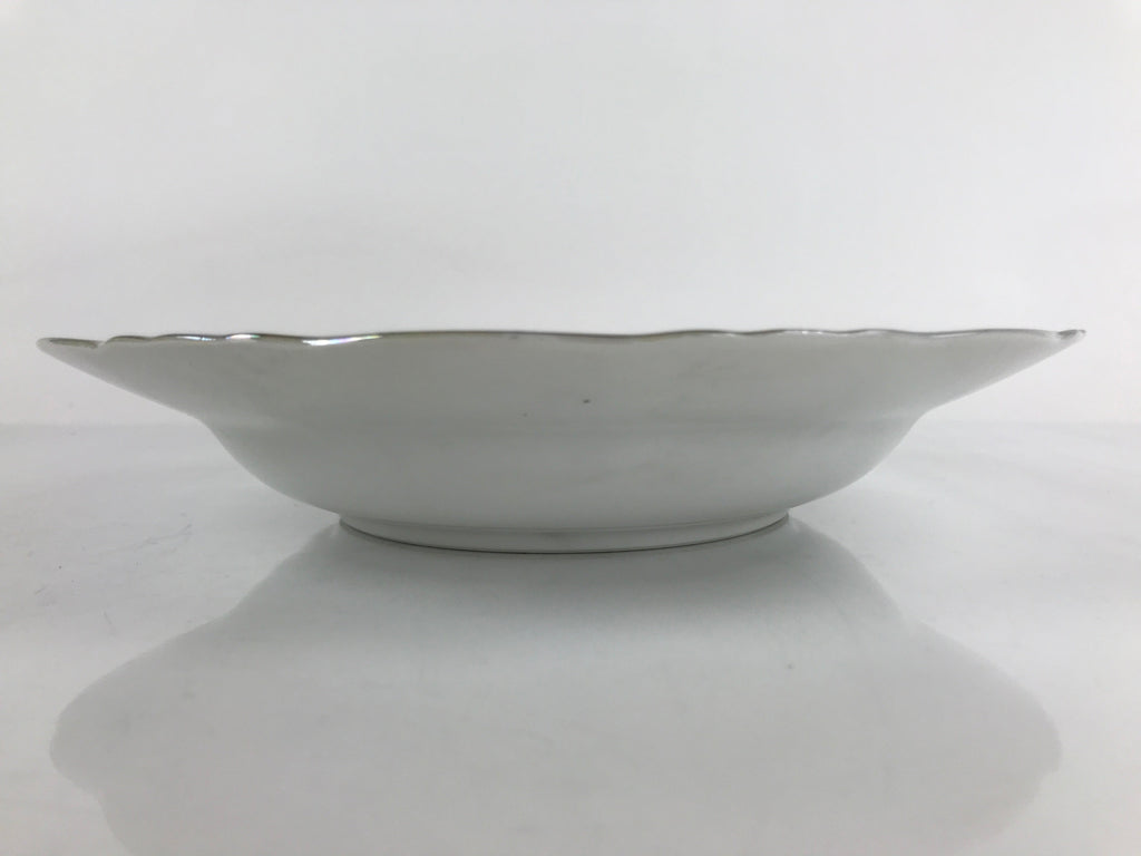 Japanese Lusterware Porcelain China Soup Pasta Bowl Vtg Floral Silver Rim PY835