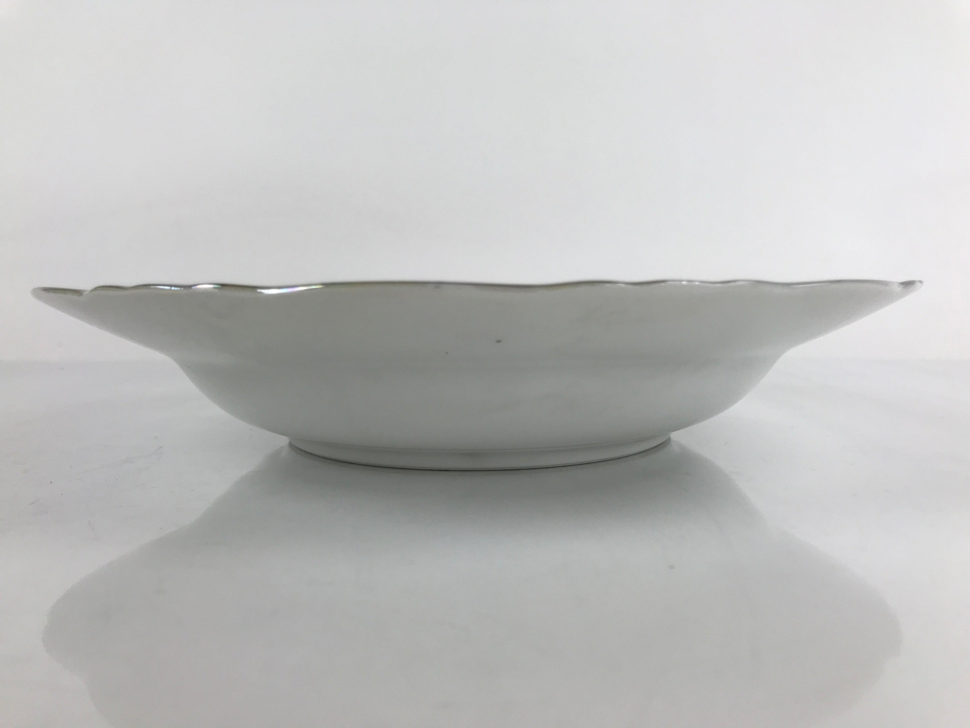Japanese Lusterware Porcelain China Soup Pasta Bowl Vtg Floral Silver Rim PY835