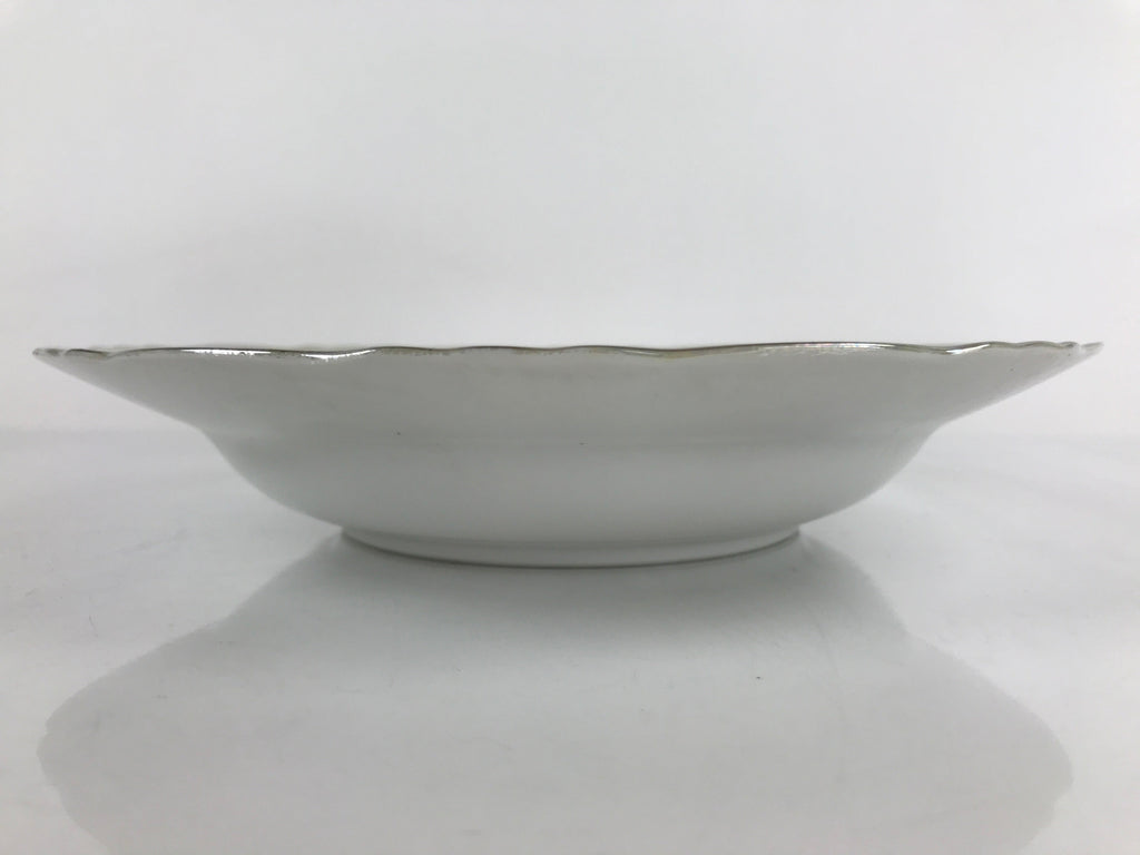 Japanese Lusterware Porcelain China Soup Pasta Bowl Vtg Floral Silver Rim PY835