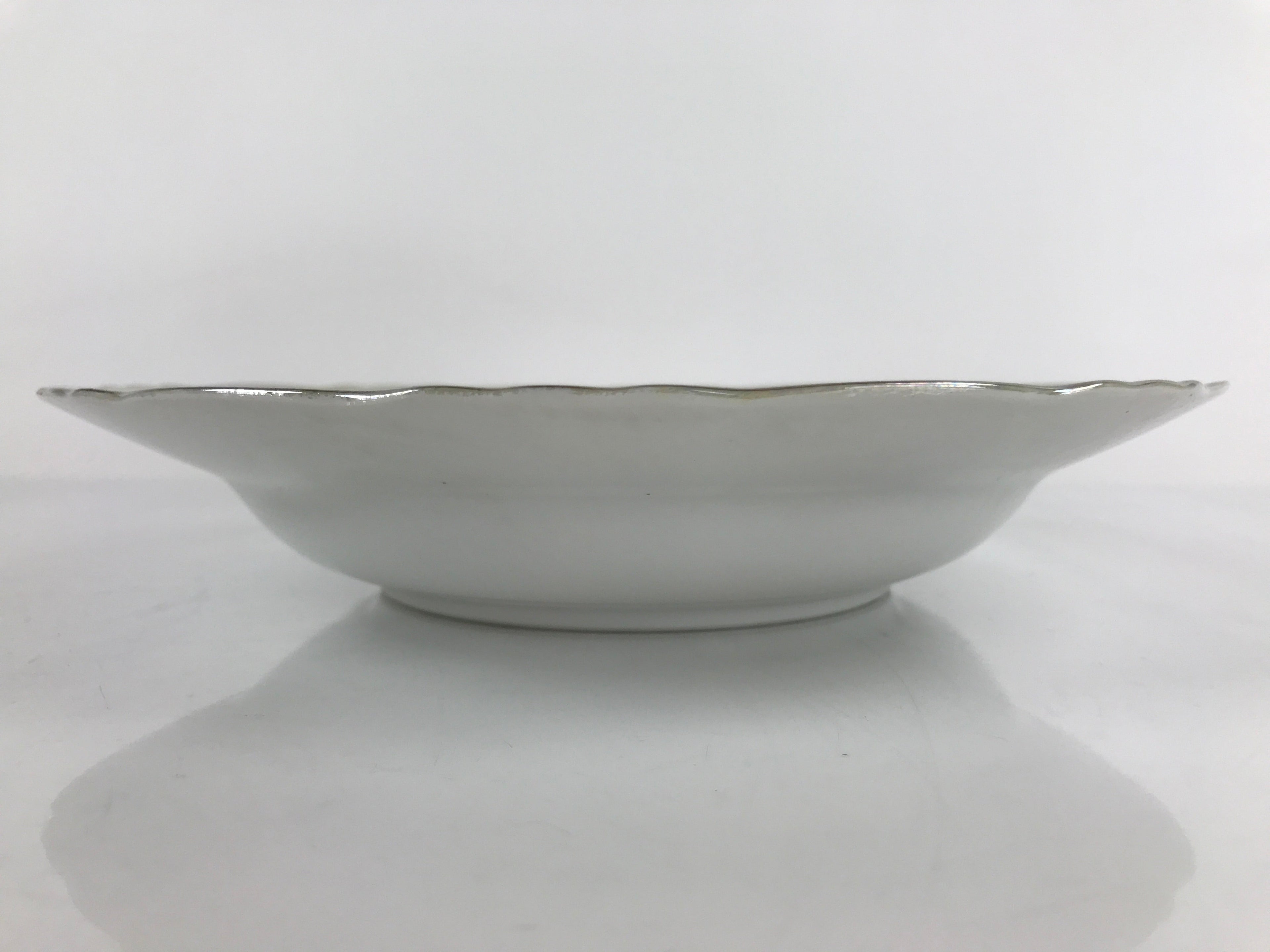 Japanese Lusterware Porcelain China Soup Pasta Bowl Vtg Floral Silver Rim PY835