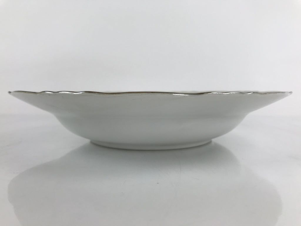 Japanese Lusterware Porcelain China Soup Pasta Bowl Vtg Floral Silver Rim PY835