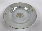 Japanese Lusterware Porcelain China Soup Pasta Bowl Vtg Floral Silver Rim PY835