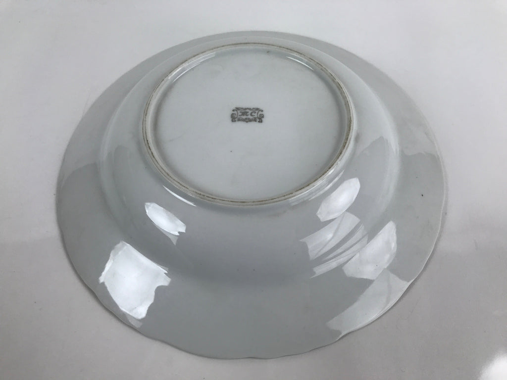 Japanese Lusterware Porcelain China Soup Pasta Bowl Vtg Floral Silver Rim PY835