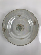 Japanese Lusterware Porcelain China Soup Pasta Bowl Vtg Floral Silver Rim PY835