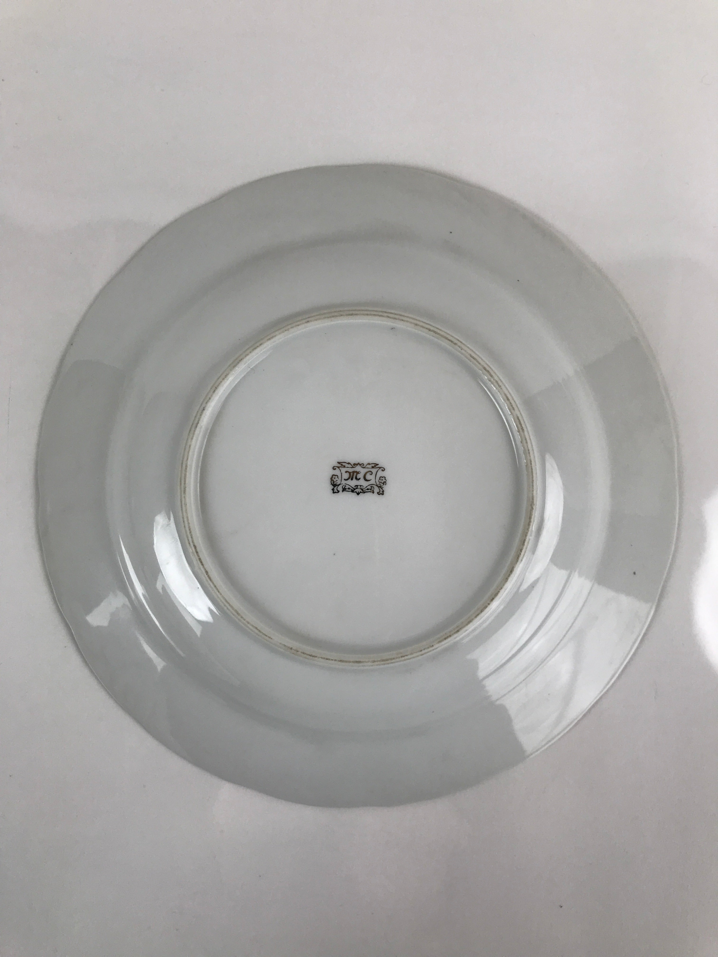 Japanese Lusterware Porcelain China Soup Pasta Bowl Vtg Floral Silver Rim PY835