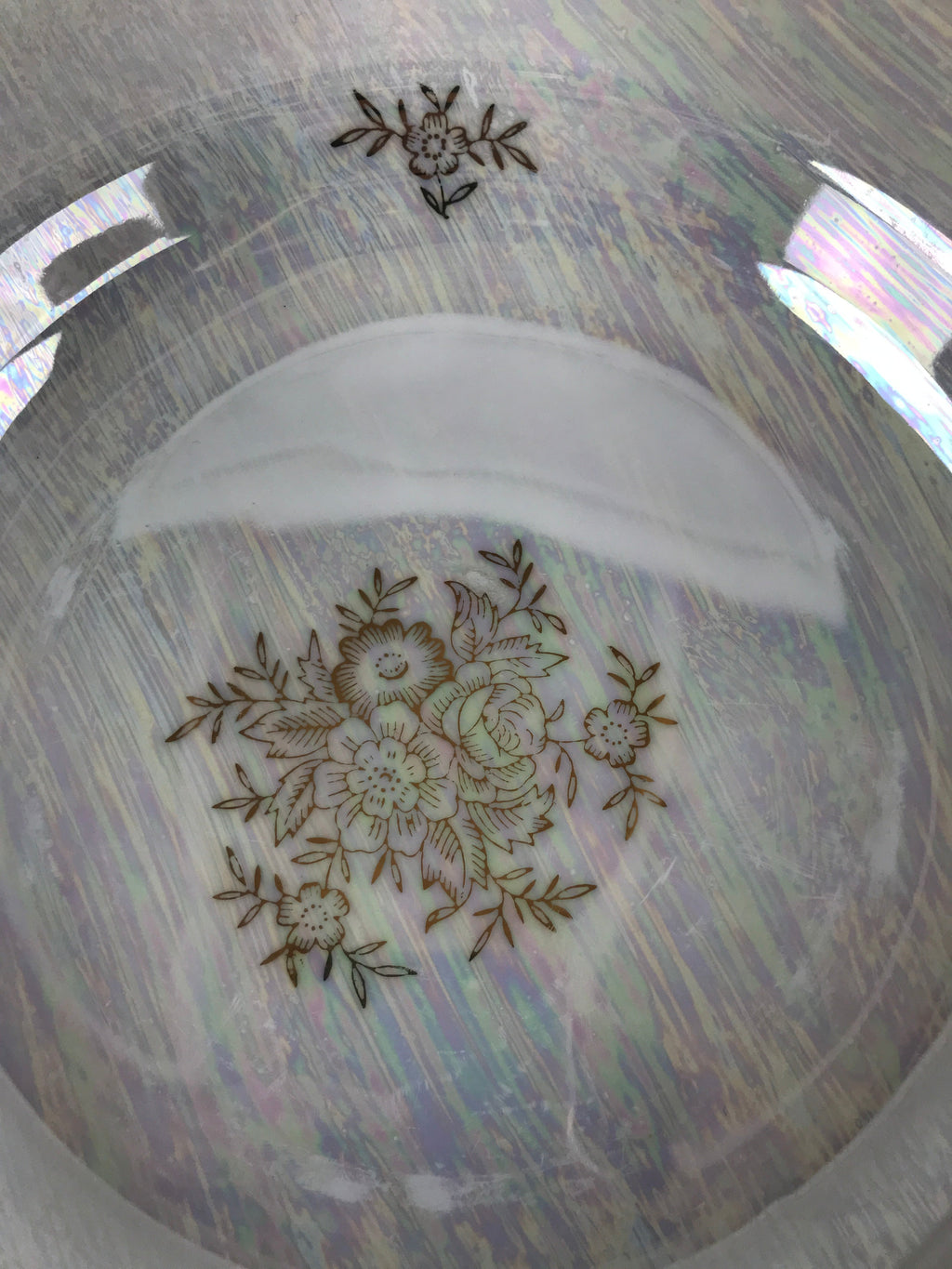 Japanese Lusterware Porcelain China Soup Pasta Bowl Vtg Floral Silver Rim PY836
