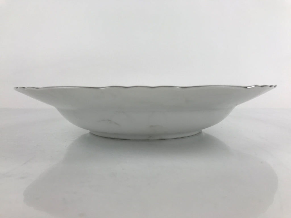 Japanese Lusterware Porcelain China Soup Pasta Bowl Vtg Floral Silver Rim PY836