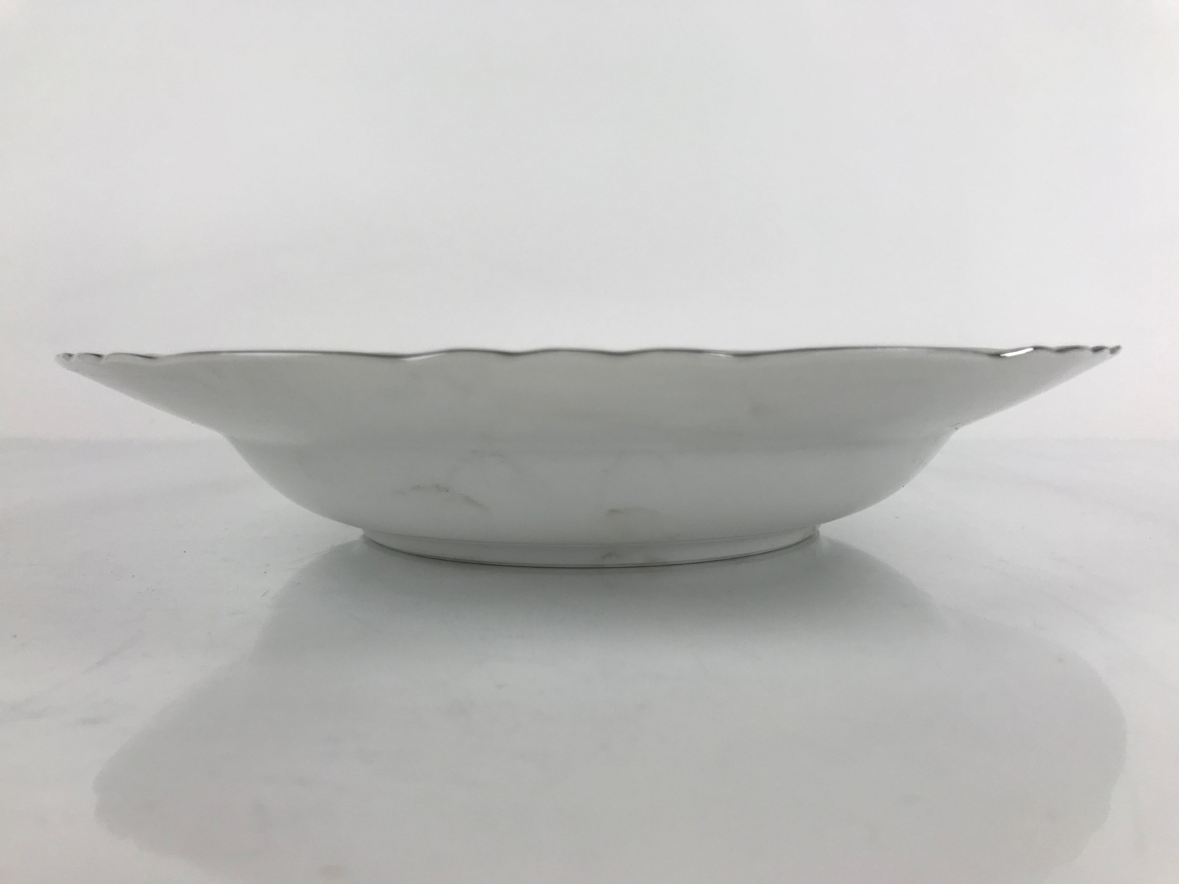 Japanese Lusterware Porcelain China Soup Pasta Bowl Vtg Floral Silver Rim PY836