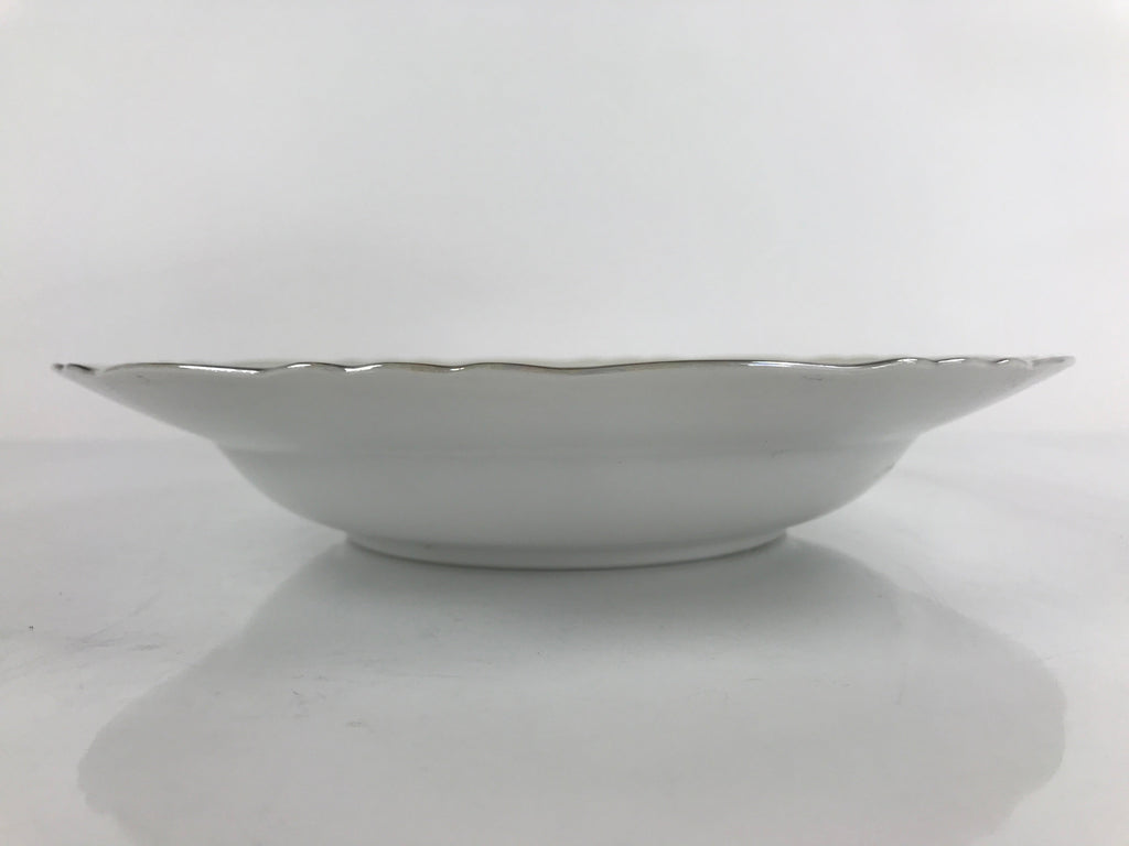 Japanese Lusterware Porcelain China Soup Pasta Bowl Vtg Floral Silver Rim PY836