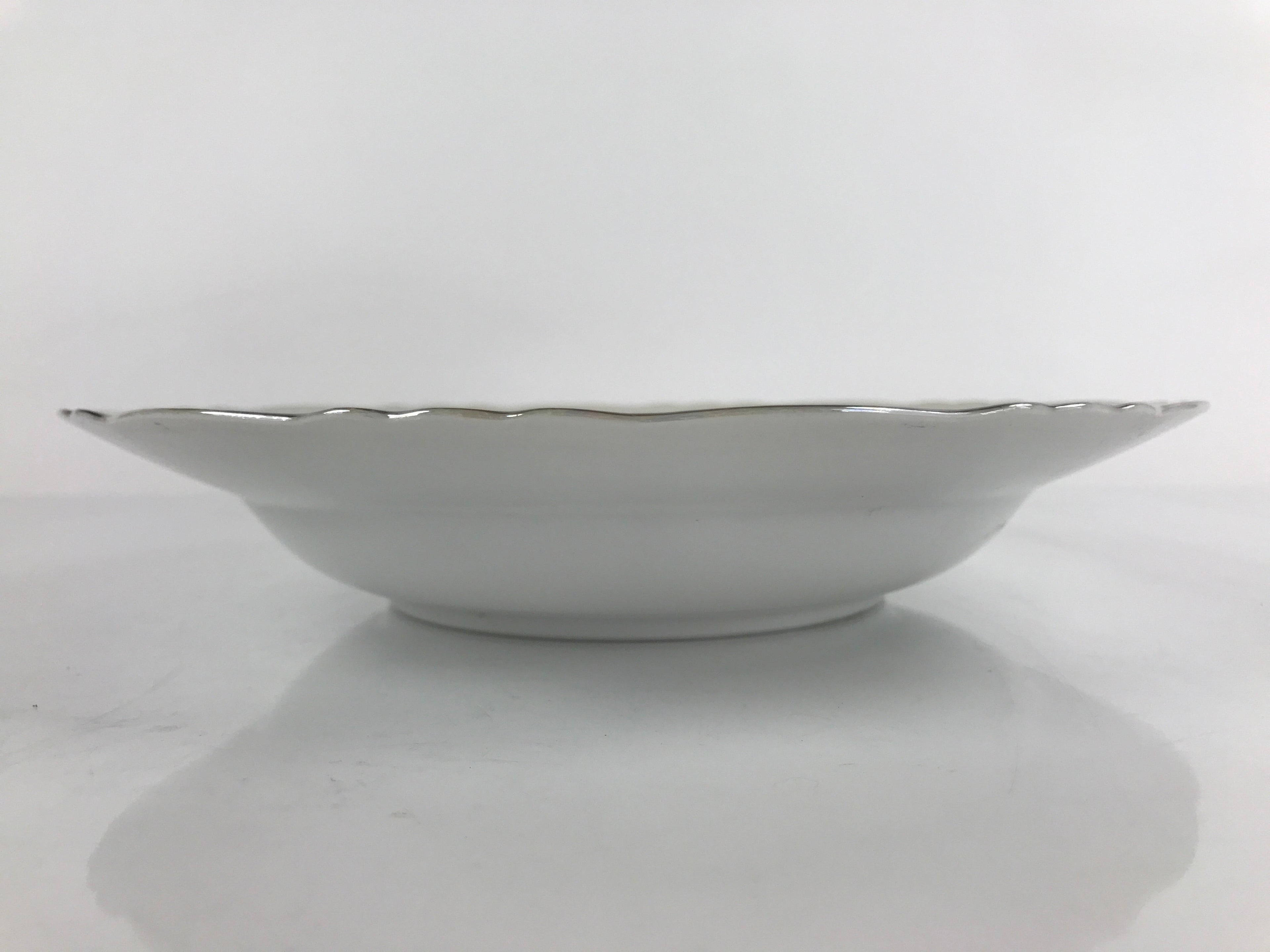 Japanese Lusterware Porcelain China Soup Pasta Bowl Vtg Floral Silver Rim PY836