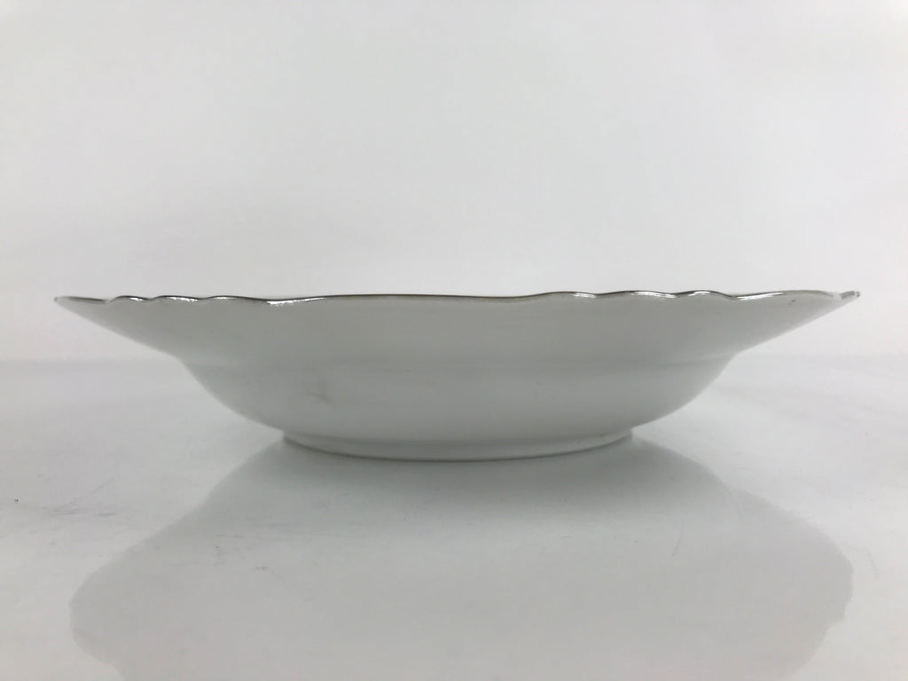 Japanese Lusterware Porcelain China Soup Pasta Bowl Vtg Floral Silver Rim PY836