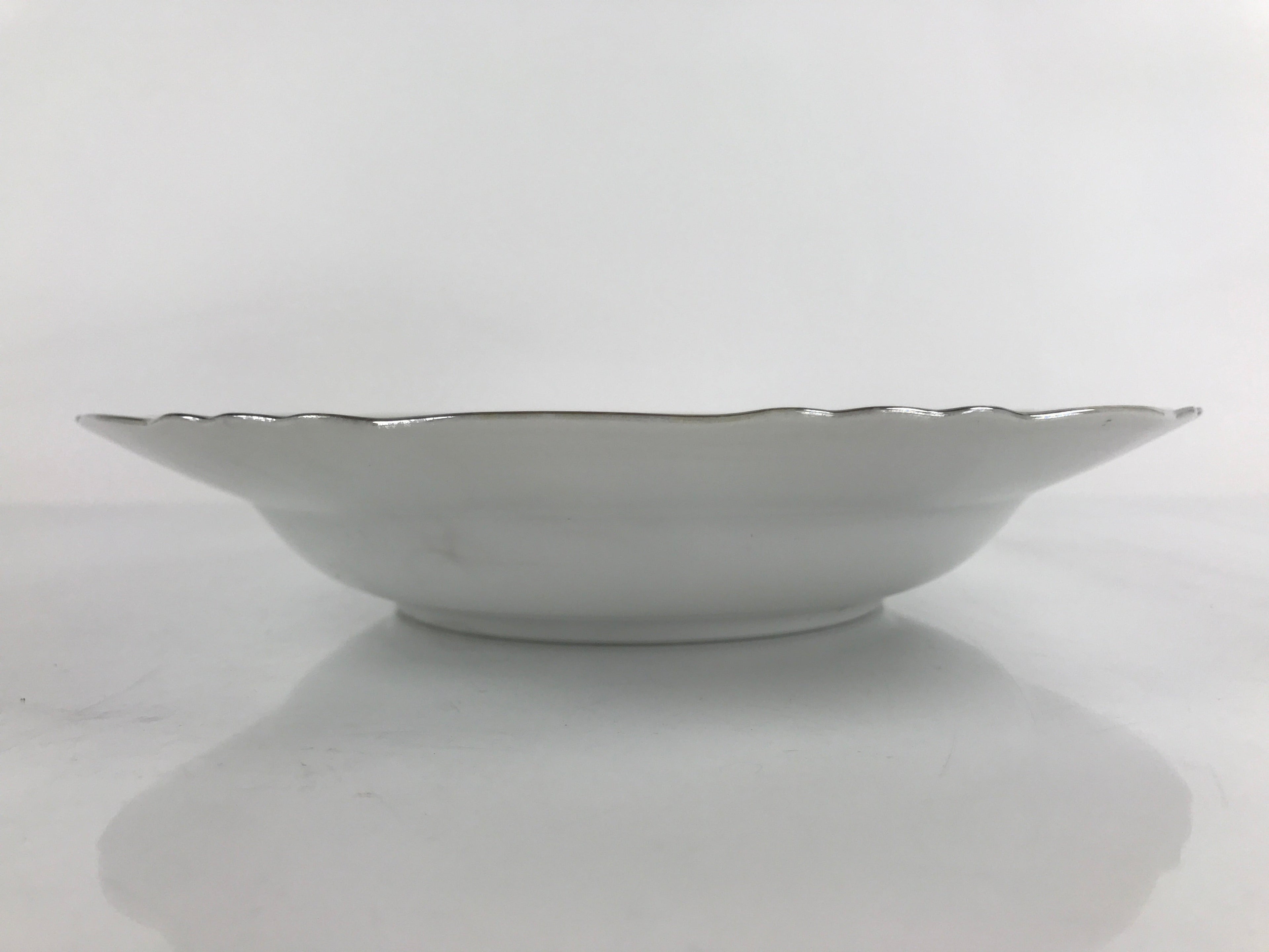 Japanese Lusterware Porcelain China Soup Pasta Bowl Vtg Floral Silver Rim PY836
