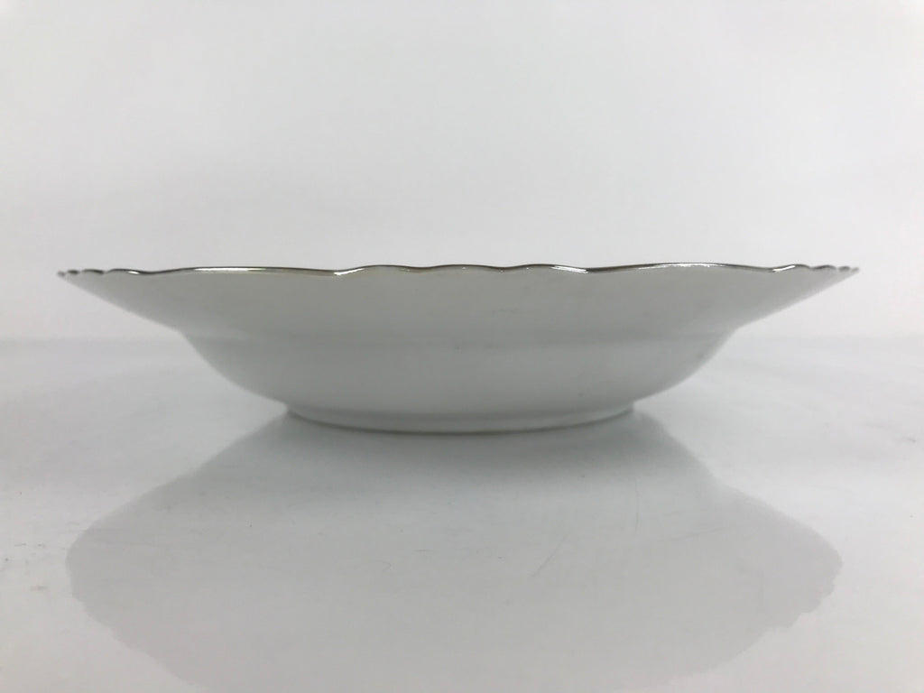 Japanese Lusterware Porcelain China Soup Pasta Bowl Vtg Floral Silver Rim PY836