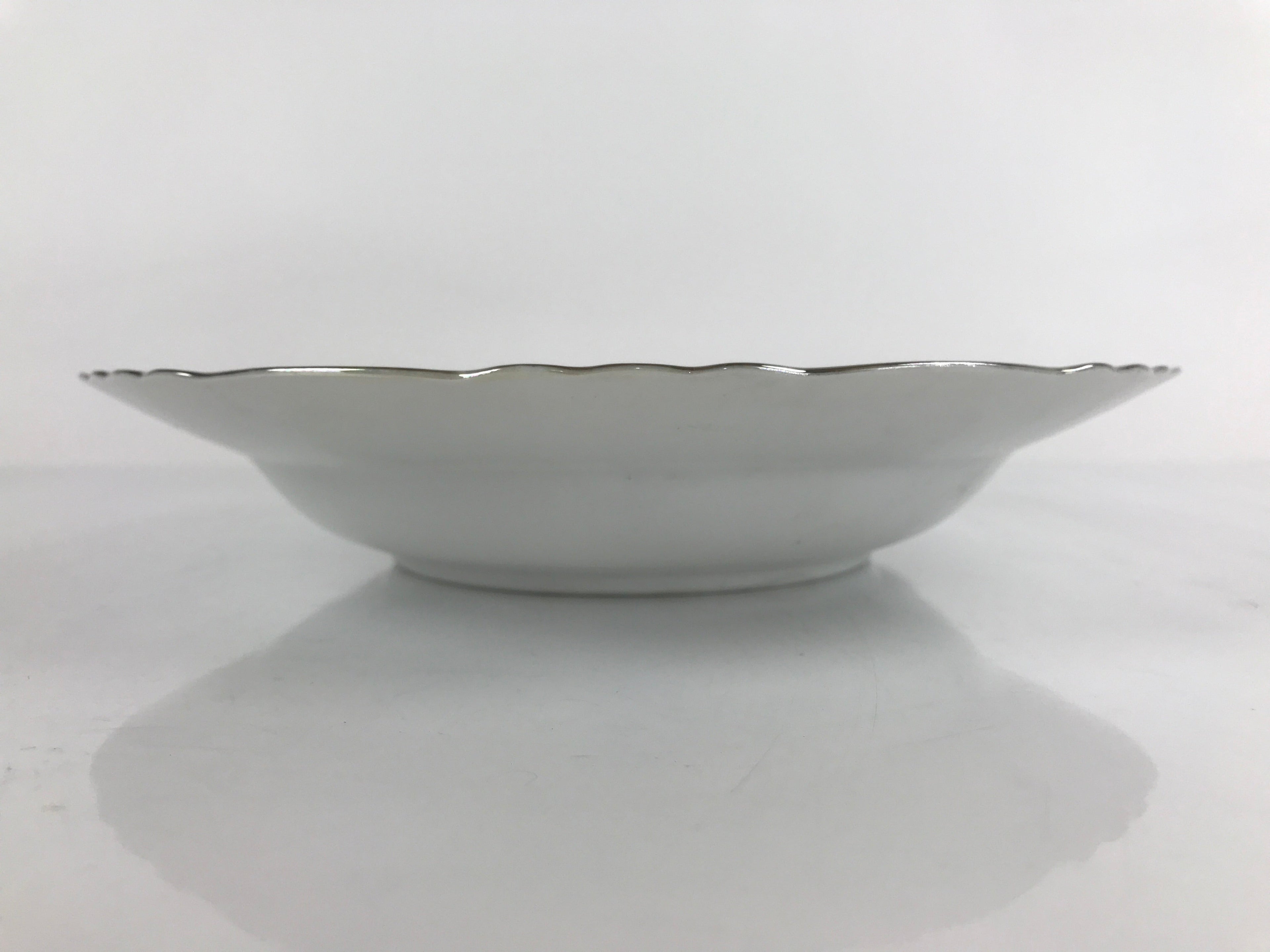 Japanese Lusterware Porcelain China Soup Pasta Bowl Vtg Floral Silver Rim PY836