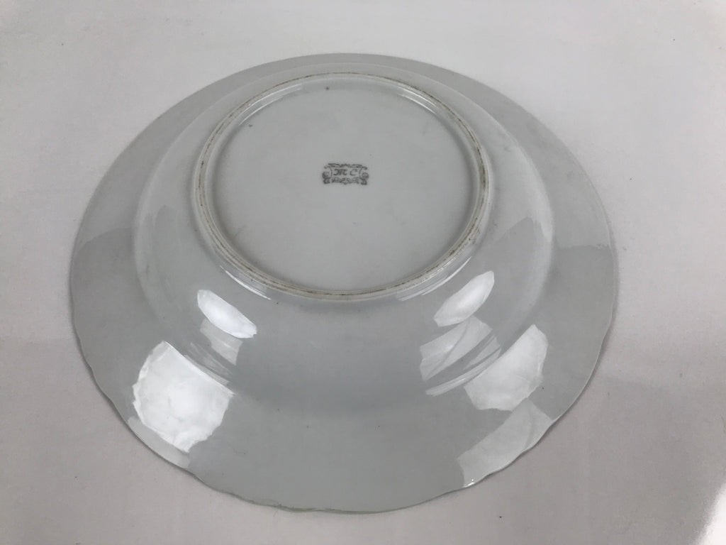 Japanese Lusterware Porcelain China Soup Pasta Bowl Vtg Floral Silver Rim PY836