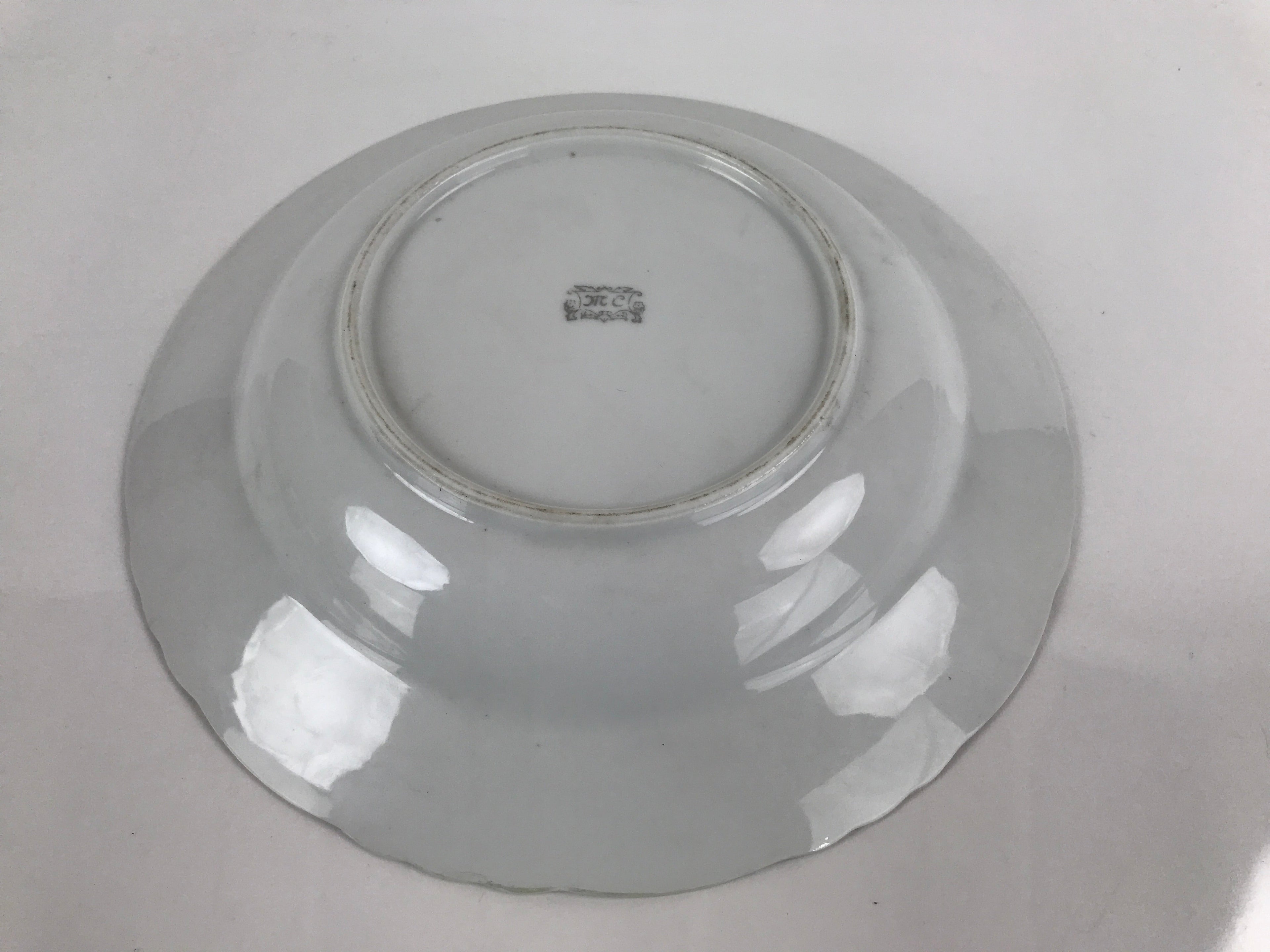 Japanese Lusterware Porcelain China Soup Pasta Bowl Vtg Floral Silver Rim PY836