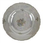 Japanese Lusterware Porcelain China Soup Pasta Bowl Vtg Floral Silver Rim PY836