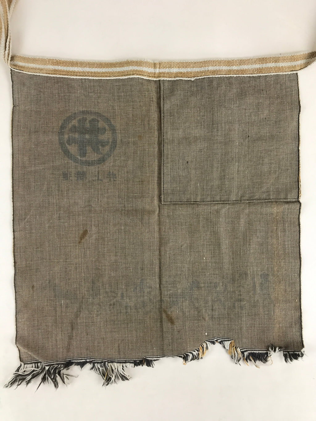 Japanese Maekake Apron Vtg Cotton Traditional Workwear Canvas Company Logo MK3