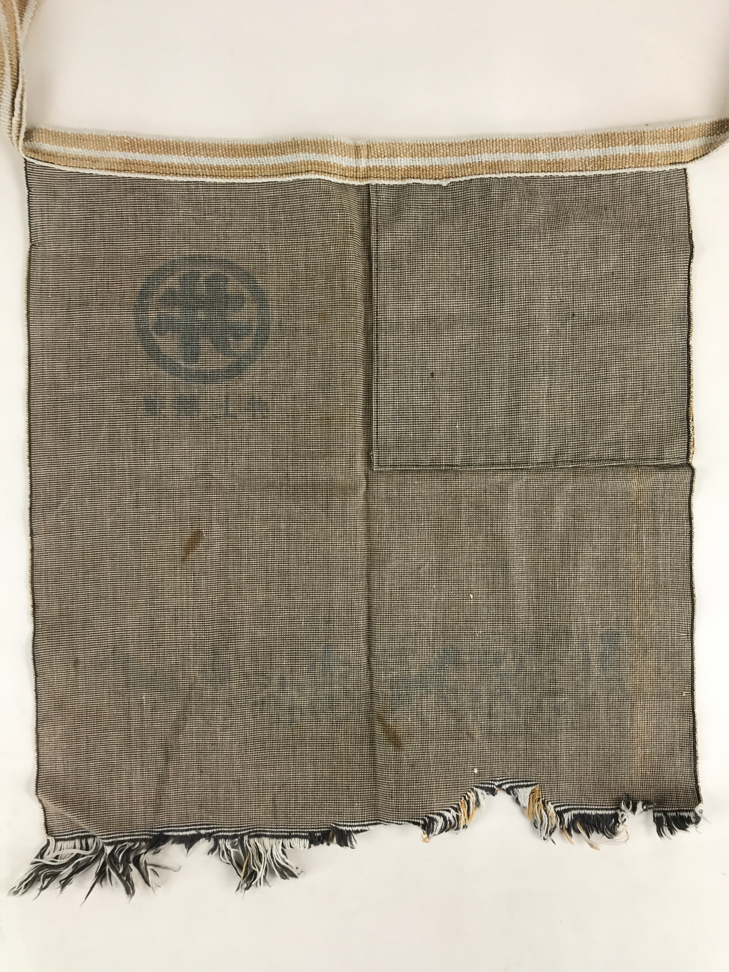Japanese Maekake Apron Vtg Cotton Traditional Workwear Canvas Company Logo MK3