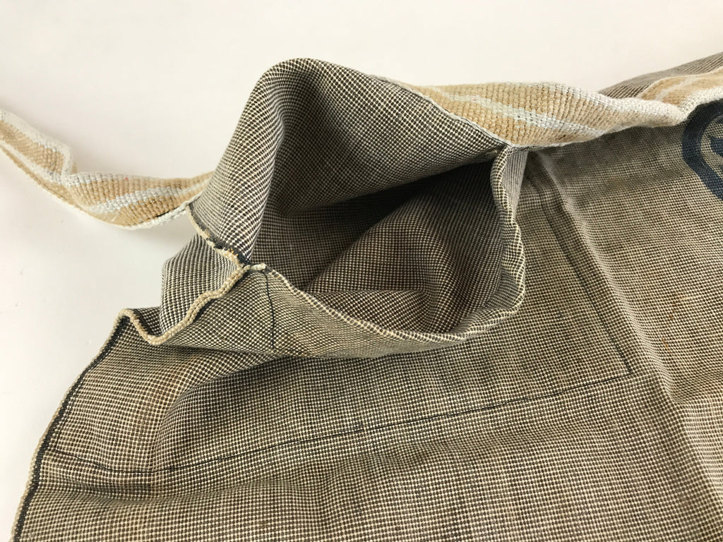 Japanese Maekake Apron Vtg Cotton Traditional Workwear Canvas Company Logo MK3