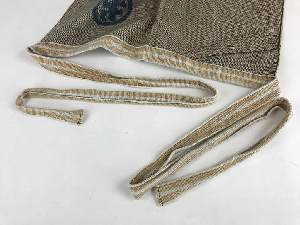 Japanese Maekake Apron Vtg Cotton Traditional Workwear Canvas Company Logo MK3