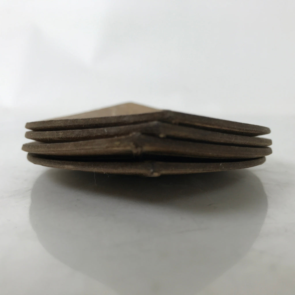 Japanese Magnolia Leaf Drink Saucer Chataku Coaster 4pc Natural Brown L387