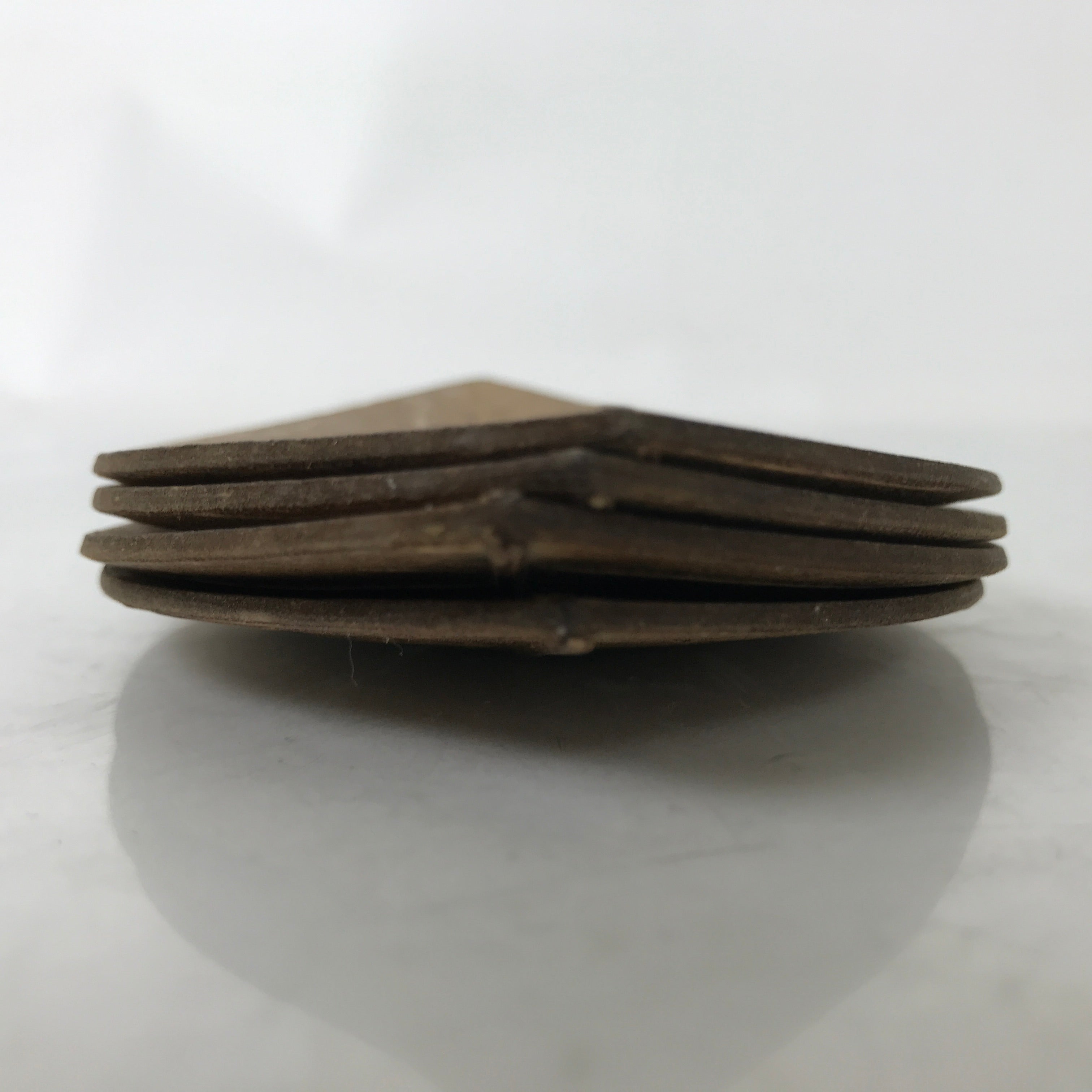 Japanese Magnolia Leaf Drink Saucer Chataku Coaster 4pc Natural Brown L387