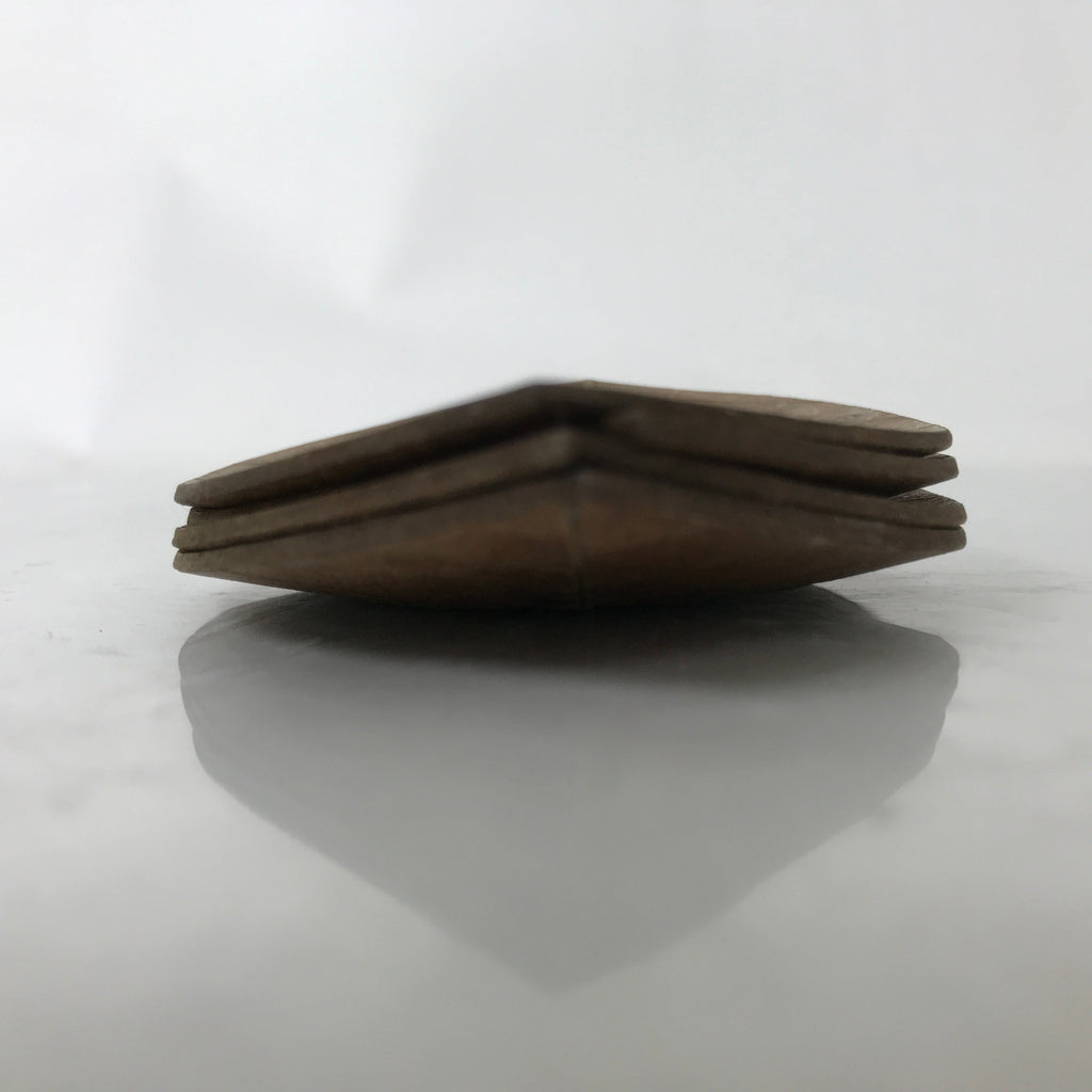 Japanese Magnolia Leaf Drink Saucer Chataku Coaster 4pc Natural Brown L387