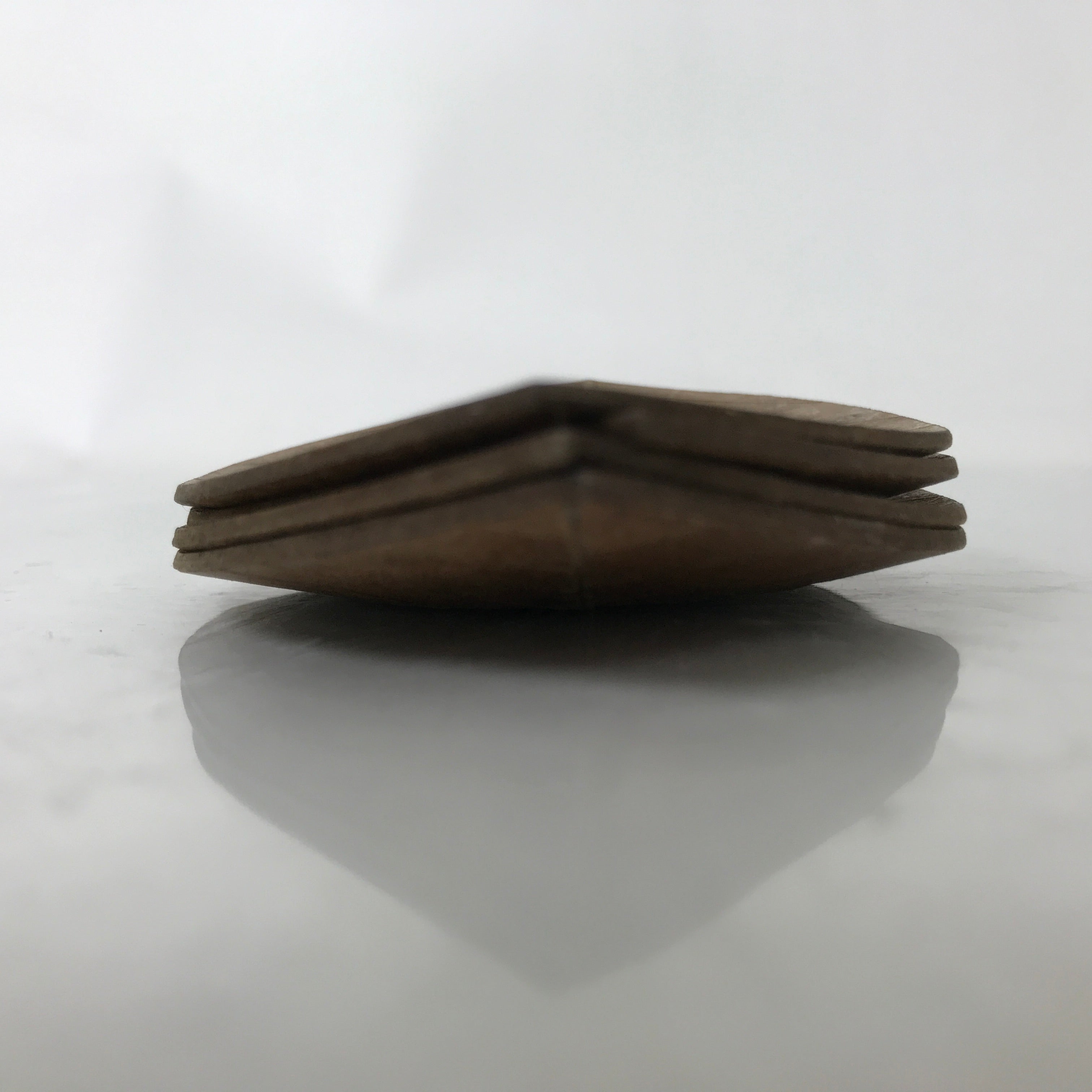 Japanese Magnolia Leaf Drink Saucer Chataku Coaster 4pc Natural Brown L387