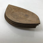 Japanese Magnolia Leaf Drink Saucer Chataku Coaster 4pc Natural Brown L387
