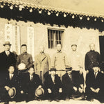Japanese Manchuria China Group Photograph Vtg Village Building Sepia Tone PH223