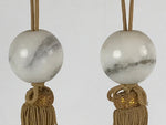 Japanese Marble Stone Hanging Scroll Weights Fuchin Kakejiku Gold Tassel FC329