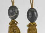 Japanese Marble Stone Hanging Scroll Weights Fuchin Kakejiku Gold Tassel FC332