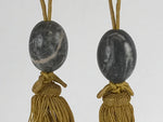 Japanese Marble Stone Hanging Scroll Weights Fuchin Kakejiku Gold Tassel FC332