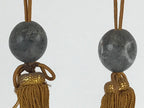 Japanese Marble Stone Hanging Scroll Weights Fuchin Kakejiku Gold Tassel FC341
