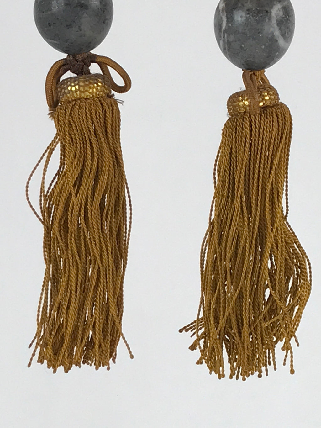 Japanese Marble Stone Hanging Scroll Weights Fuchin Kakejiku Gold Tassel FC341