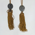 Japanese Marble Stone Hanging Scroll Weights Fuchin Kakejiku Gold Tassel FC341