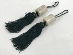 Japanese Marble Stone Hanging Scroll Weights Fuchin Kakejiku Green Tassel FC348