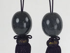 Japanese Marble Stone Hanging Scroll Weights Fuchin Kakejiku Purple Tassel FC335