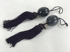 Japanese Marble Stone Hanging Scroll Weights Fuchin Kakejiku Purple Tassel FC335