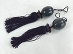 Japanese Marble Stone Hanging Scroll Weights Fuchin Kakejiku Purple Tassel FC335